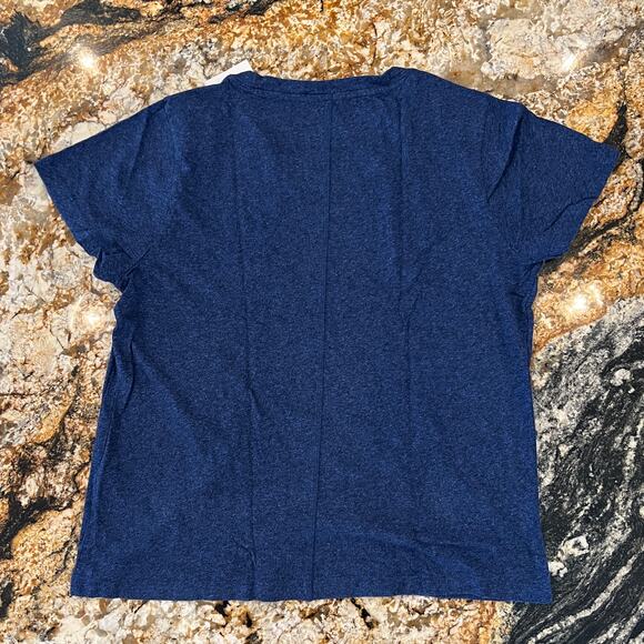 NWT J. Crew Heather Indigo Blue Girlfriend Crewneck Tee - SIZE M - Picture 4 of 10